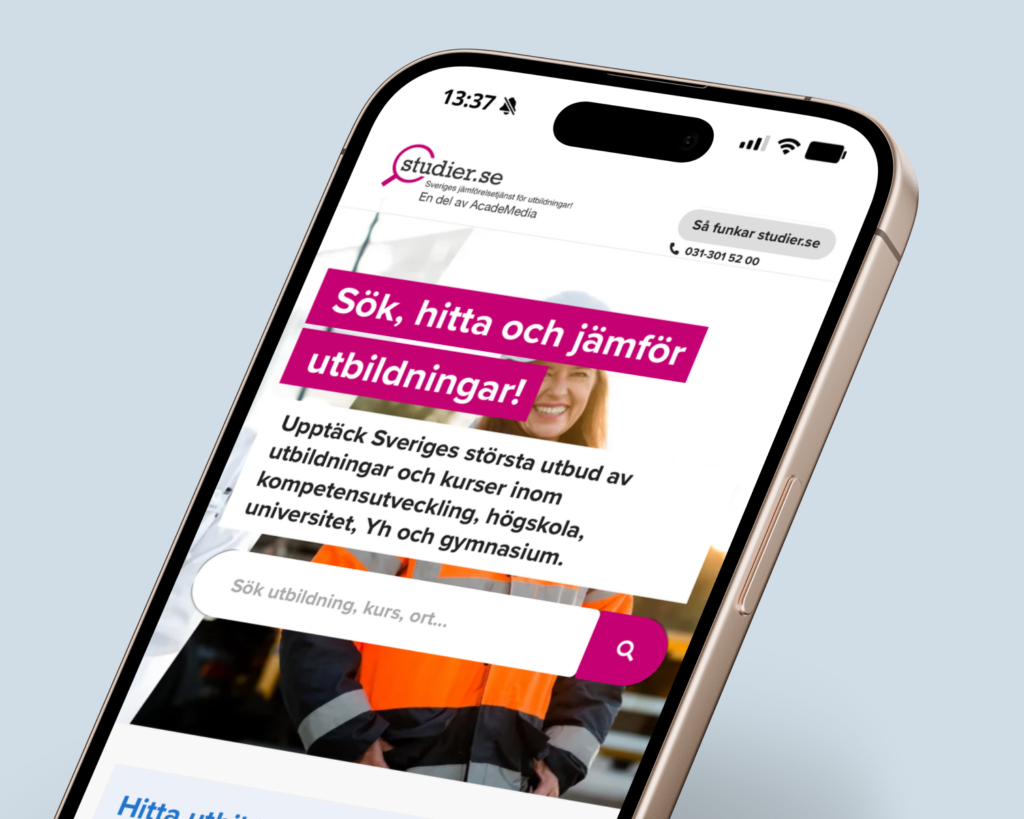 Studier.se är Sveriges bredaste sök- och jämförelsesajt för utbildningar