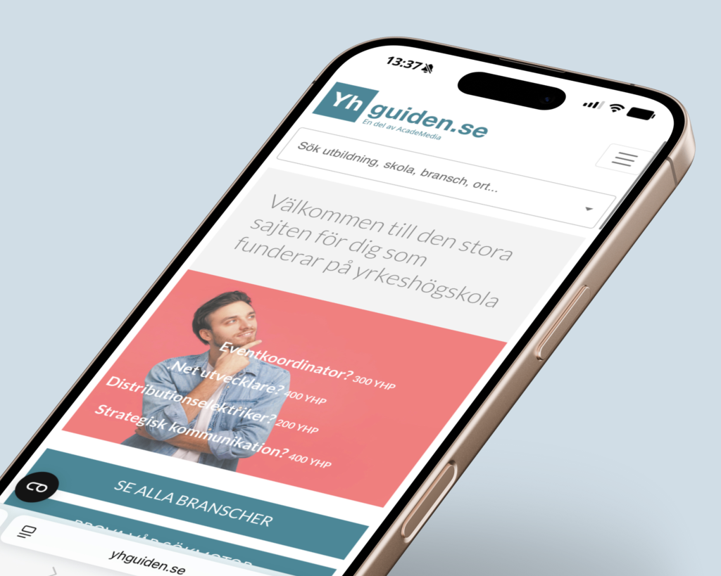 YHGuiden.se listar alla YH-utbildningar i hela Sverige